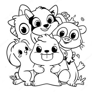 Lustige Cartoon Tiere Der 90er Jahre Ausmalbild 125697 59594