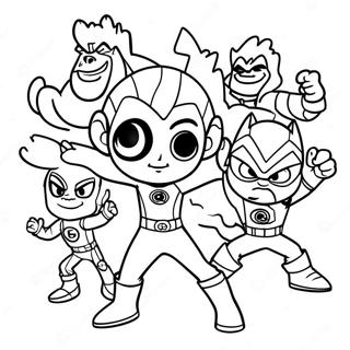 Beast Boy Mit Superhelden Freunden Ausmalbild 126342-60093