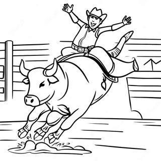 Spannender Bullenreiten Wettbewerb Ausmalbild 126885 60509