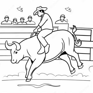 Spannender Bullenreiten Wettbewerb Ausmalbild 126885 60510