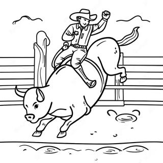 Spannender Bullenreiten Wettbewerb Ausmalbild 126885 60512