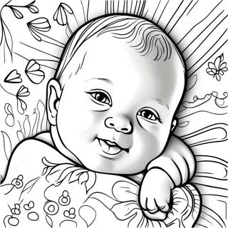 Neugeborenes Baby Realistisches Ausmalbild 127346-60864