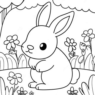 Eleganter Hase Im Blumengarten Ausmalbild 127450-60951