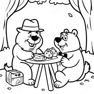 Yogi Bar Picknickszene Ausmalbild 127501-60985