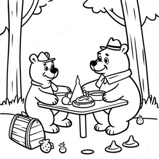 Yogi Bar Picknickszene Ausmalbild 127501-60986