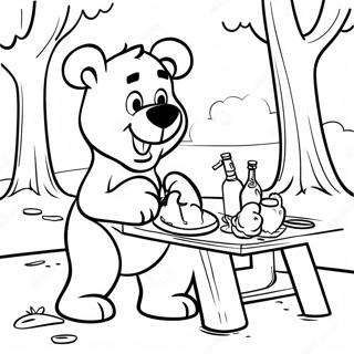 Yogi Bar Picknickszene Ausmalbild 127501-60988