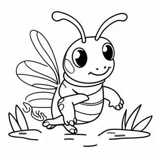 Niedliche Heuschrecke Beim Springen Ausmalbild 127761 61325