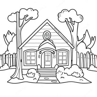 Gemutliches Nachbarschaftshaus Ausmalbild 127863-61397