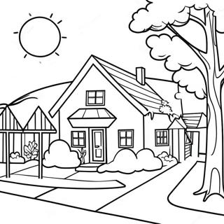 Szenenbild Aus Einer Sonnigen Nachbarschaft Ausmalbild 127865-61407