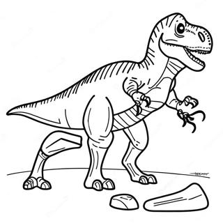 T Rex Fossilentdeckung Ausmalbild 127990-61493