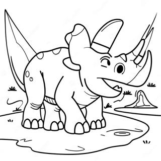 Triceratops Fossilausgrabung Ausmalbild 127991 61497