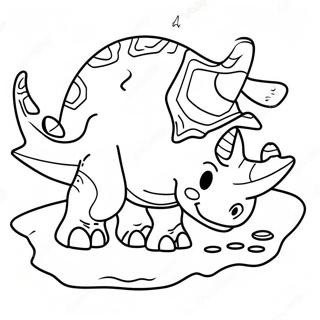 Triceratops Fossilausgrabung Ausmalbild 127991 61498