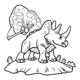 Triceratops Fossilausgrabung Ausmalbild 127991 61499