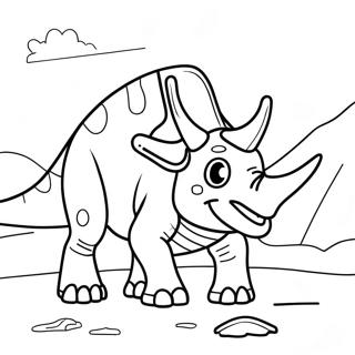 Triceratops Fossilausgrabung Ausmalbild 127991 61500