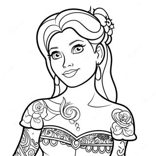 Tattooierte Disney Prinzessin Ausmalbild 128452-61851