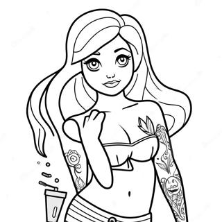 Kuhne Tattooierte Ariel Ausmalbild 128453-61855