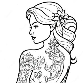 Kuhne Tattooierte Belle Ausmalbild 128454-61858