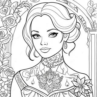 Kuhne Tattooierte Belle Ausmalbild 128454-61860