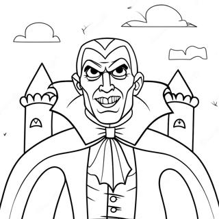 Gruseliger Dracula In Einem Schloss Ausmalbild 129098-62353