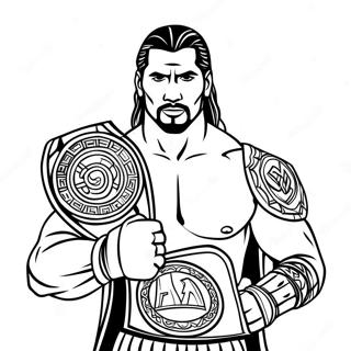 Roman Reigns Mit Meisterschaftsgurtel Ausmalbild 129429-62617