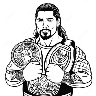 Roman Reigns Mit Meisterschaftsgurtel Ausmalbild 129429-62619