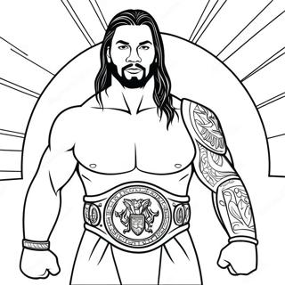 Roman Reigns Mit Meisterschaftsgurtel Ausmalbild 129429-62620