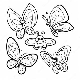 Bunte Schmetterlinge Im Flug Ausmalbild 129505-62675