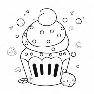 Verspielter Regenbogenstreusel Cupcake Ausmalbild 129532-62699