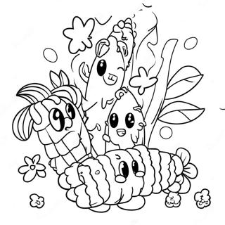 Verspielter Regenbogen Mais Mit Freunden Ausmalbild 129791-62905