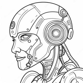 Futuristischer Cyborg Roboter Ausmalbild 129994-63056