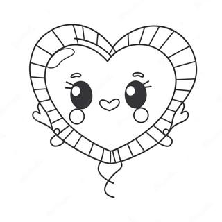 Niedlicher Herzluftballon Ausmalbild 130021-63080