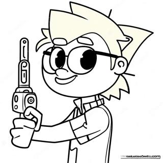 Johnny Test Mit Glitzer Gadgets Ausmalbild 130225-63234