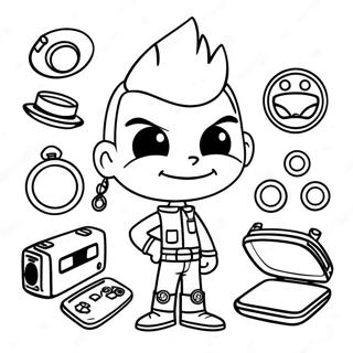 Johnny Test Mit Glitzer Gadgets Ausmalbild 130225 63235