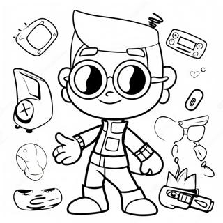 Johnny Test Mit Glitzer Gadgets Ausmalbild 130225 63236
