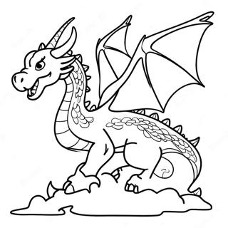 Fliegender Drache Uber Drachenstadt Ausmalbild 130458-63427