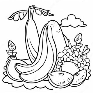 Bananenfamilie Beim Picknick Ausmalbild 130535-63485