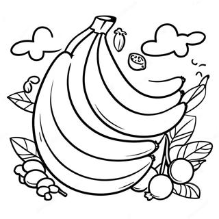 Bananenfamilie Beim Picknick Ausmalbild 130535-63486