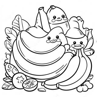 Bananenfamilie Beim Picknick Ausmalbild 130535-63487