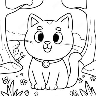 Naturkatze In Einem Bunten Wald Ausmalbild 130688-63595