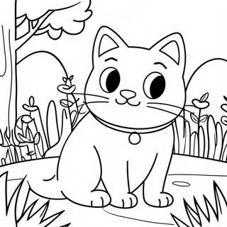 Naturkatze Erkundet Einen Lebhaften Garten Ausmalbild 130689 63597