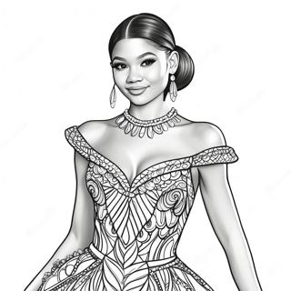 Zendaya Im Funkelnden Kleid Ausmalbild 130765-63654