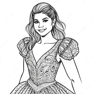 Zendaya Im Funkelnden Kleid Ausmalbild 130765-63655