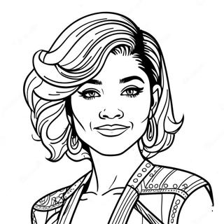 Zendaya Mit Stilvollem Haar Ausmalbild 130767-63661