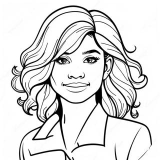 Zendaya Mit Stilvollem Haar Ausmalbild 130767-63664