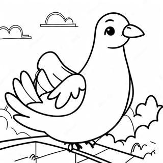 Abenteuerliche Taube Auf Einer Achterbahn Ausmalbild 130895-63760