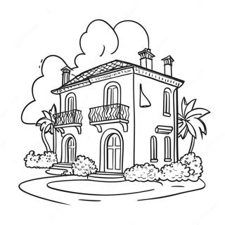 Bunte Italienische Villa Ausmalbild 132619-65101