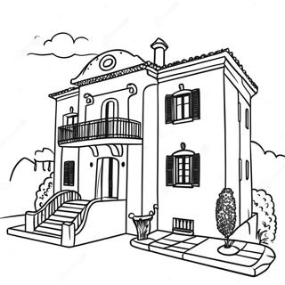 Bunte Italienische Villa Ausmalbild 132619-65102