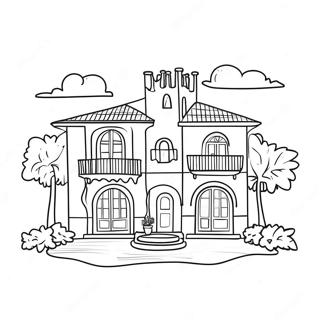 Bunte Italienische Villa Ausmalbild 132619-65103