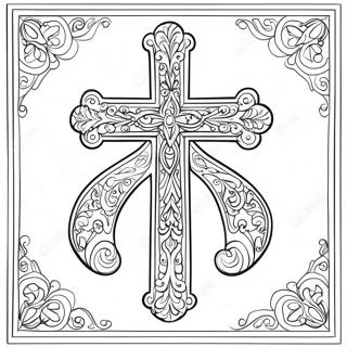 Traditionelles Orthodoxes Kreuz Ausmalbild 132824-65257