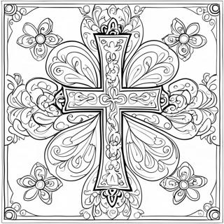 Traditionelles Orthodoxes Kreuz Ausmalbild 132824-65258